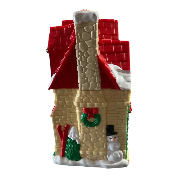 Vtg 1996 Russell Stover Candies Christmas Santa Elves Candy Plastic 6" Coin Bank - Picture 2 of 6